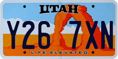 UT license plate Y267XN