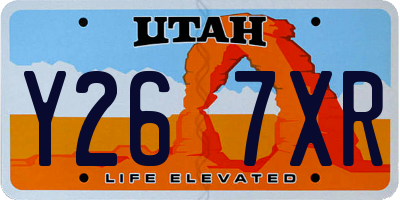 UT license plate Y267XR