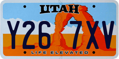 UT license plate Y267XV