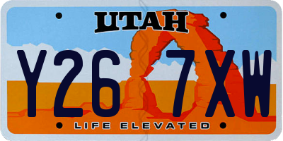 UT license plate Y267XW