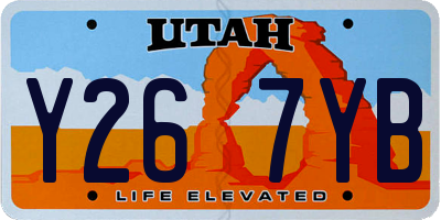 UT license plate Y267YB