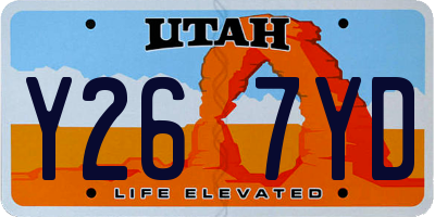 UT license plate Y267YD