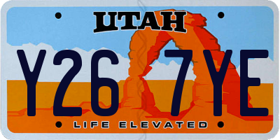 UT license plate Y267YE