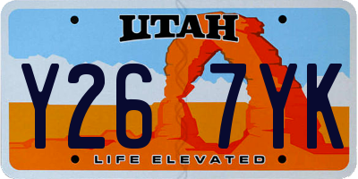 UT license plate Y267YK