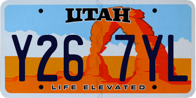 UT license plate Y267YL