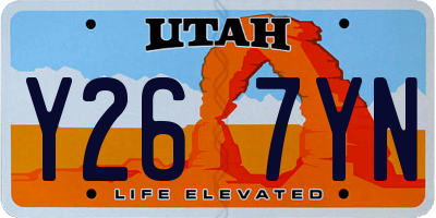 UT license plate Y267YN