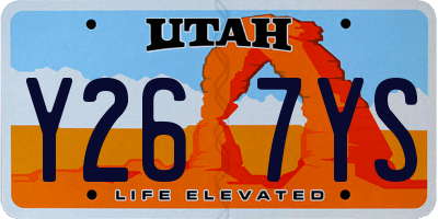 UT license plate Y267YS