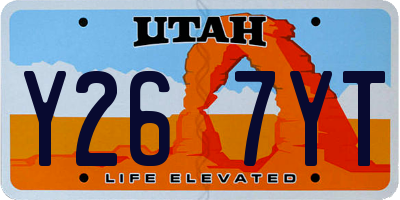 UT license plate Y267YT