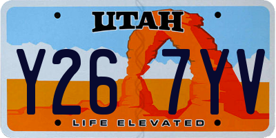 UT license plate Y267YV