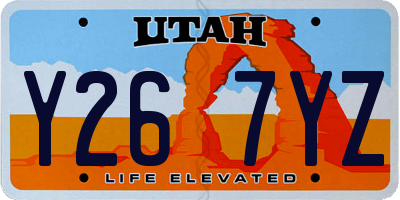 UT license plate Y267YZ