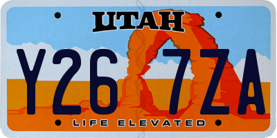 UT license plate Y267ZA