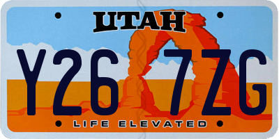 UT license plate Y267ZG