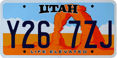 UT license plate Y267ZJ