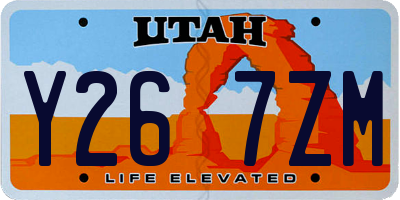 UT license plate Y267ZM