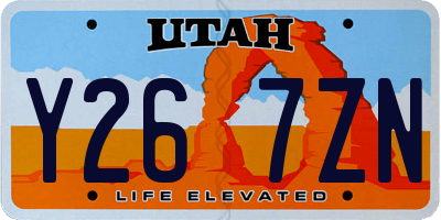 UT license plate Y267ZN