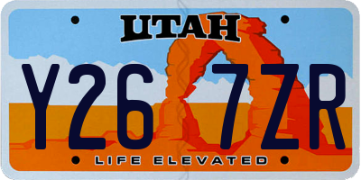 UT license plate Y267ZR