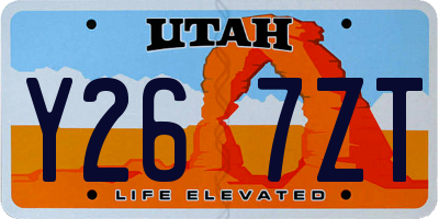 UT license plate Y267ZT