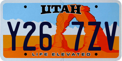 UT license plate Y267ZV