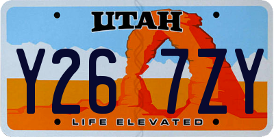 UT license plate Y267ZY