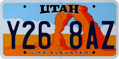 UT license plate Y268AZ