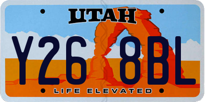 UT license plate Y268BL