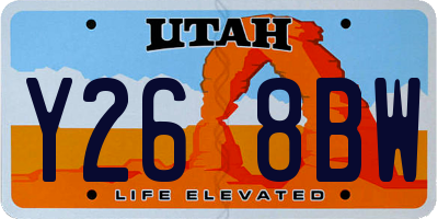 UT license plate Y268BW