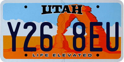UT license plate Y268EU