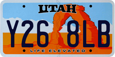 UT license plate Y268LB
