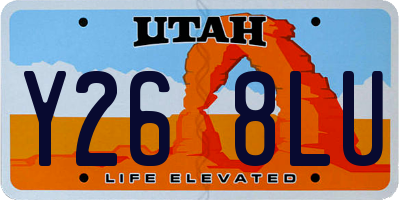 UT license plate Y268LU