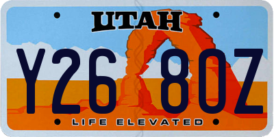 UT license plate Y268OZ