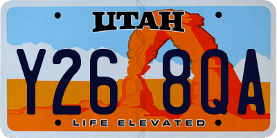 UT license plate Y268QA