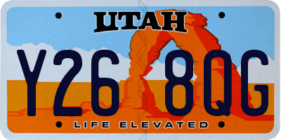 UT license plate Y268QG