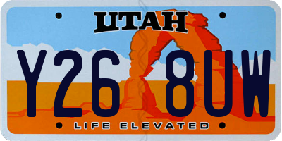 UT license plate Y268UW