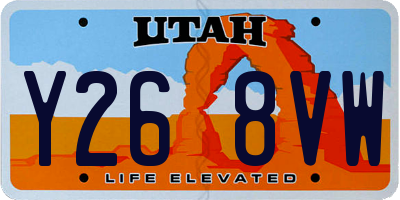 UT license plate Y268VW