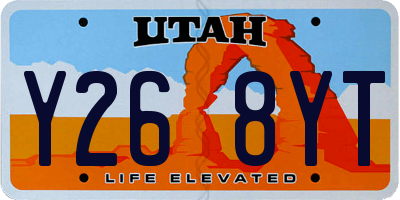 UT license plate Y268YT