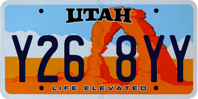 UT license plate Y268YY