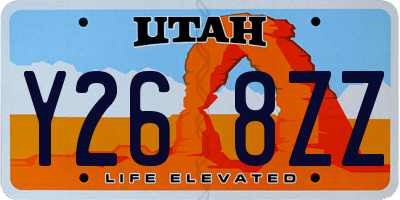 UT license plate Y268ZZ