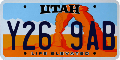 UT license plate Y269AB
