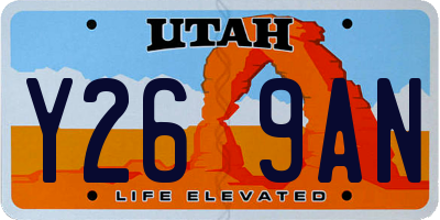UT license plate Y269AN