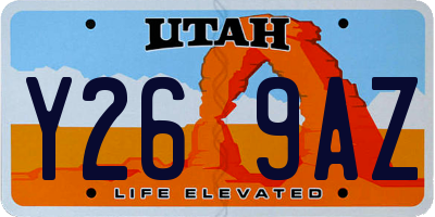 UT license plate Y269AZ