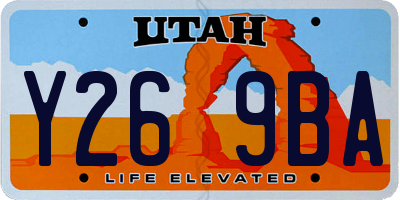 UT license plate Y269BA