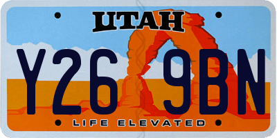 UT license plate Y269BN