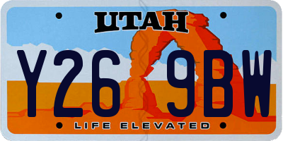UT license plate Y269BW