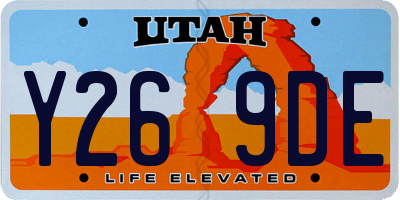 UT license plate Y269DE