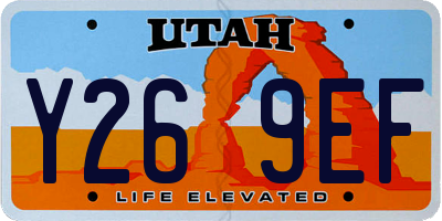UT license plate Y269EF