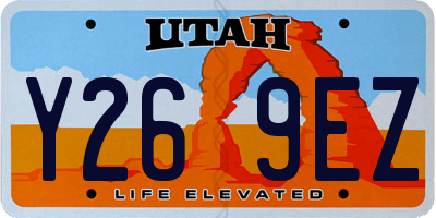 UT license plate Y269EZ