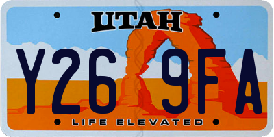 UT license plate Y269FA
