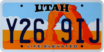 UT license plate Y269IJ