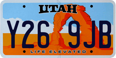 UT license plate Y269JB