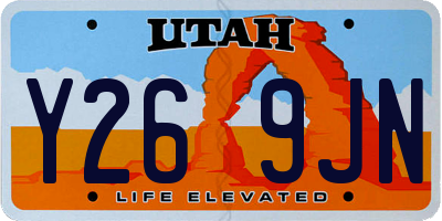 UT license plate Y269JN